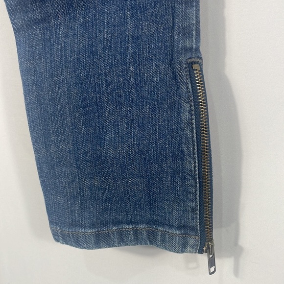 Free People zipper ankle jeans, Blue Denim, Size 30, 28 inseam - Picture 4 of 11